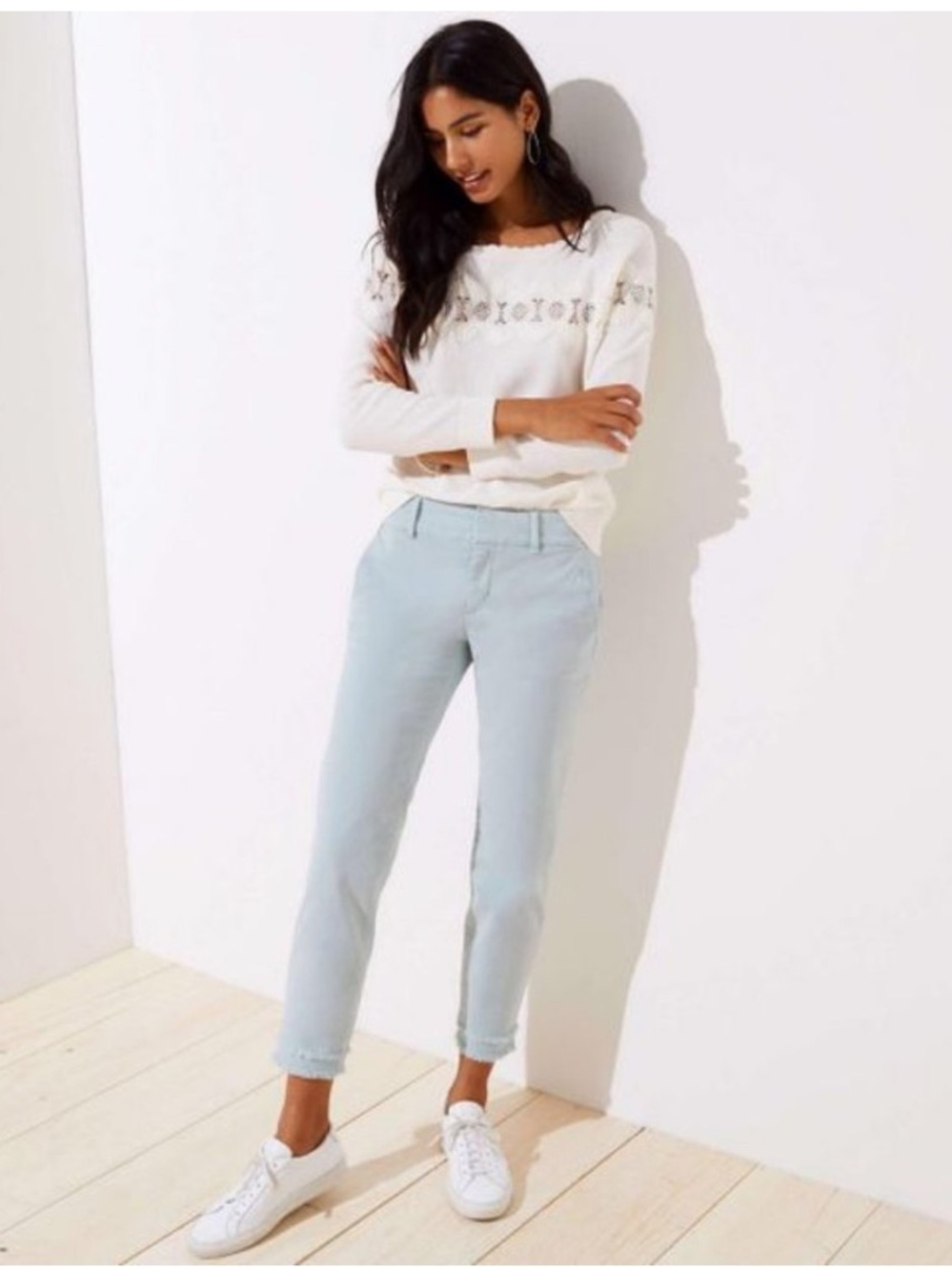 LOFT Light Blue Girlfriend Chinos